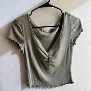 Altar'd State Ribbed Sage Crop Top